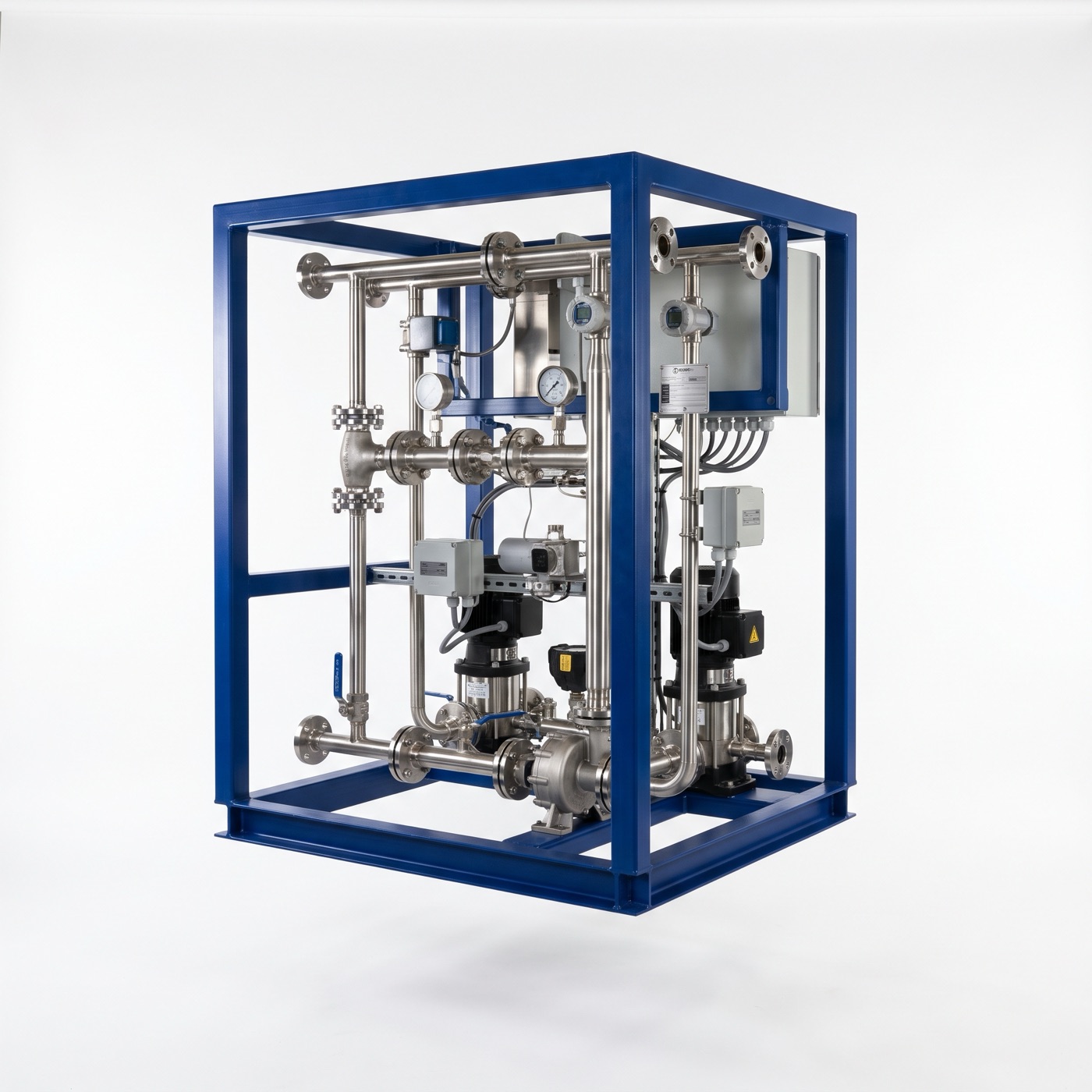 Render of a modular skid ready for installation and commissioning